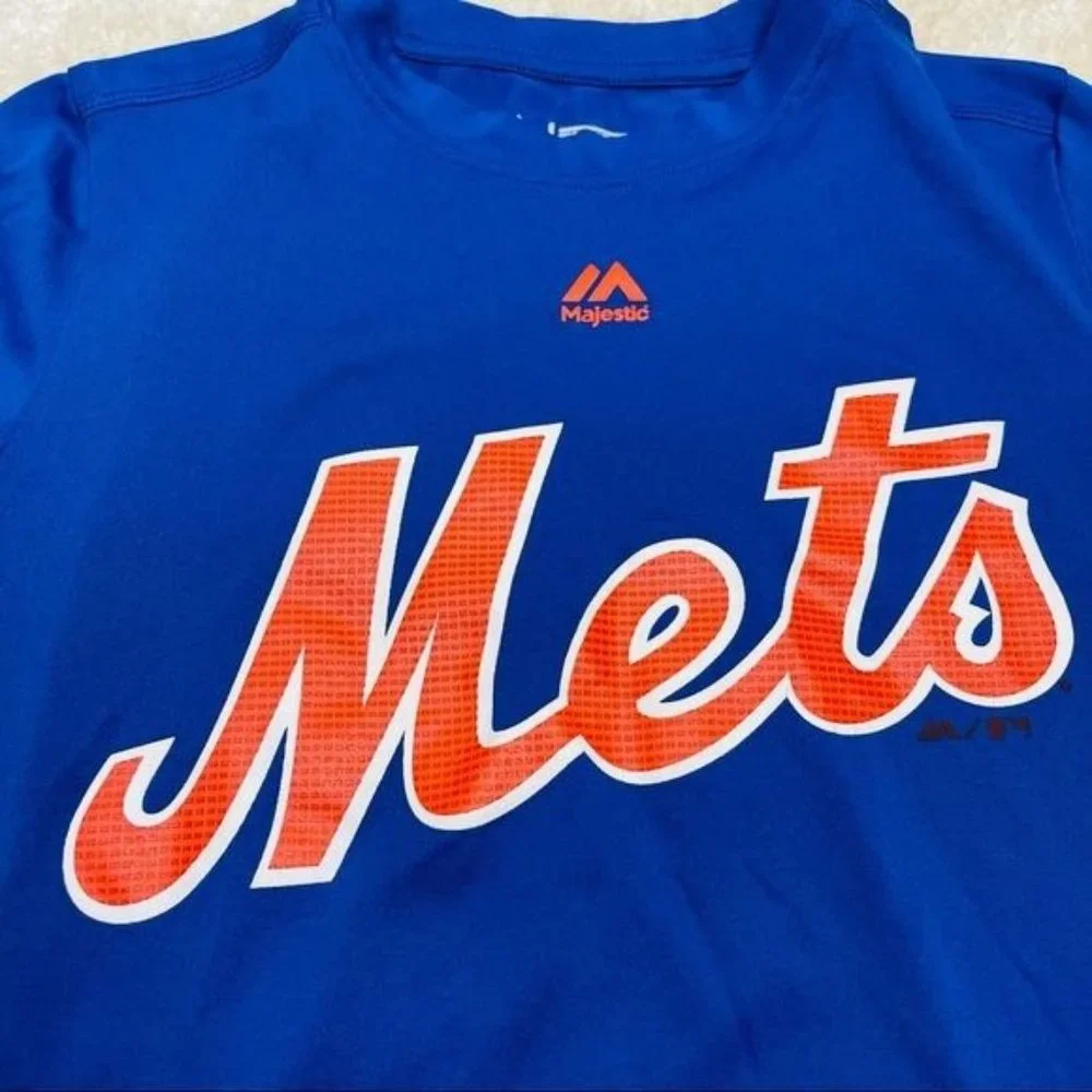 Majestic Blue NY Mets Cool Base  Evolution Tee Size Youth Small - Picture 2 of 7